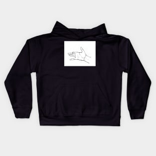 Hand symbol of a dog head Kids Hoodie